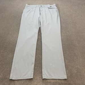 Travis Mathew Pants Mens 34 Gray Stretch Performance Golf Casual Flat Front